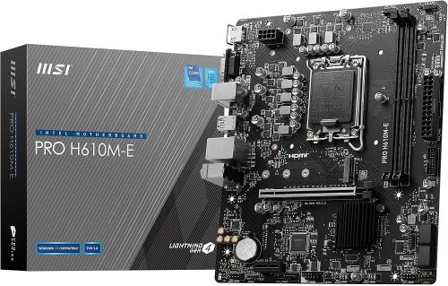 MSI PRO H610M-E alaplap – Intel H610, DDR4, mATX