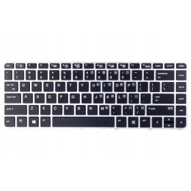   HP EliteBook 745 840 G5 G6 MT44 billentyűzet Amerikai kiosztás, szürke kerettel.